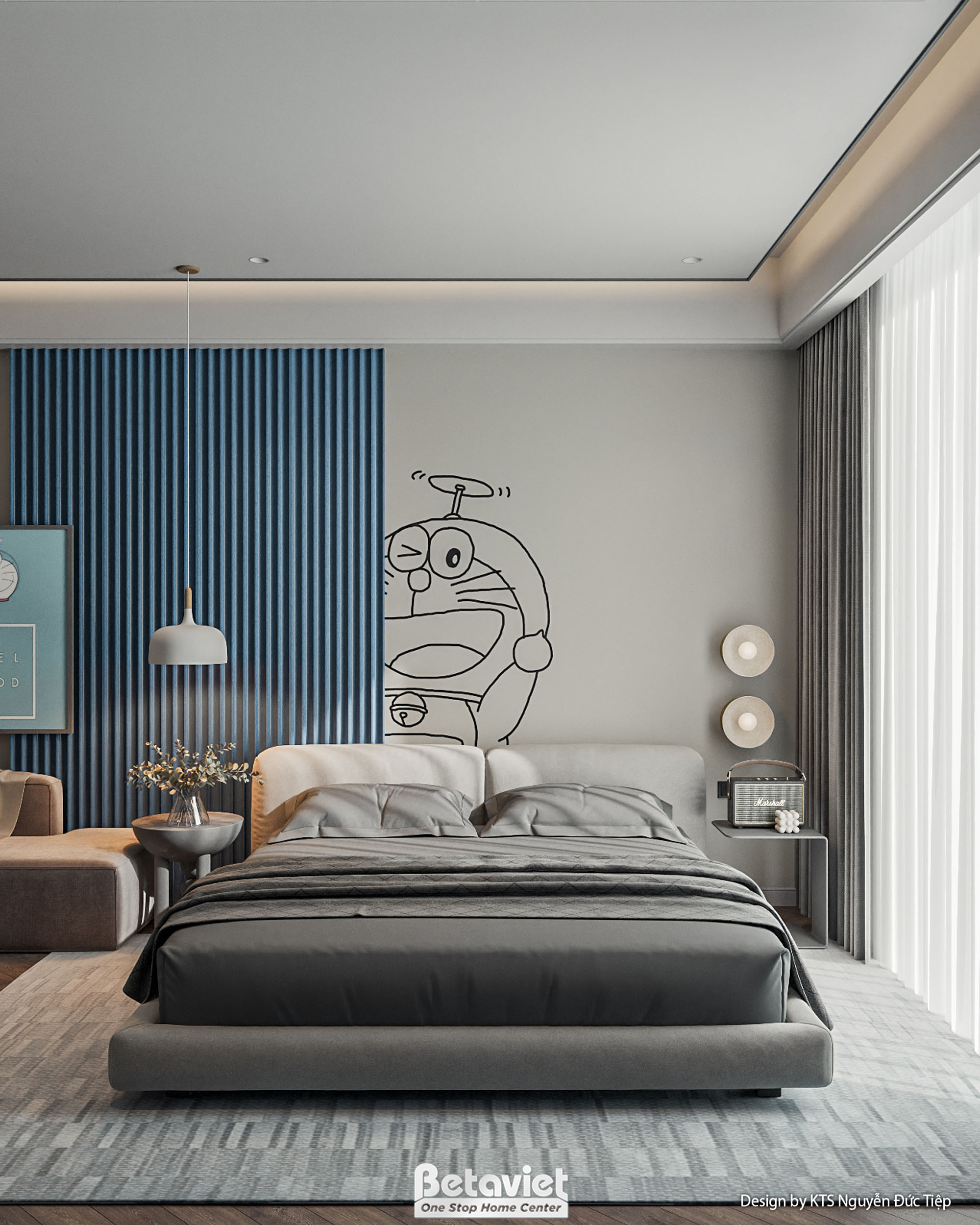 Mẫu thi công thiết kế nội thất phòng ngủ do Betaviet thực hiện